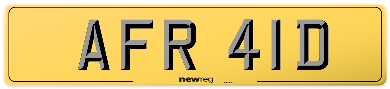 AFR 41D Rear Number Plate