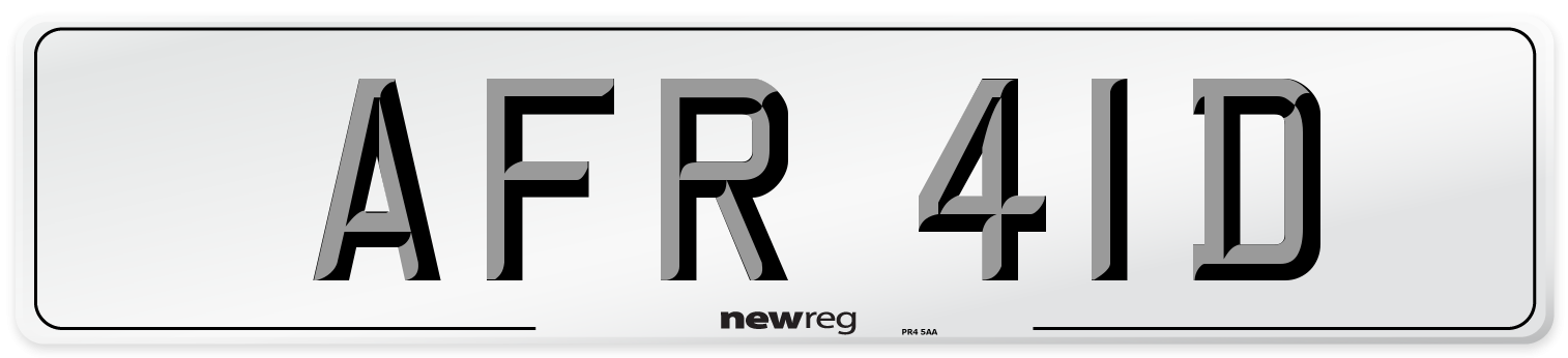 AFR 41D Front Number Plate