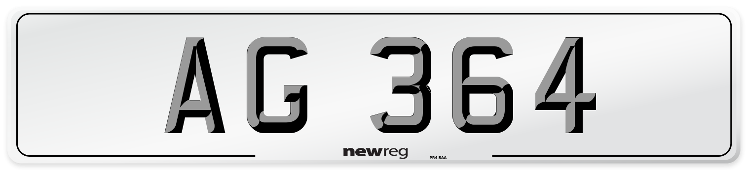 AG 364 Front Number Plate
