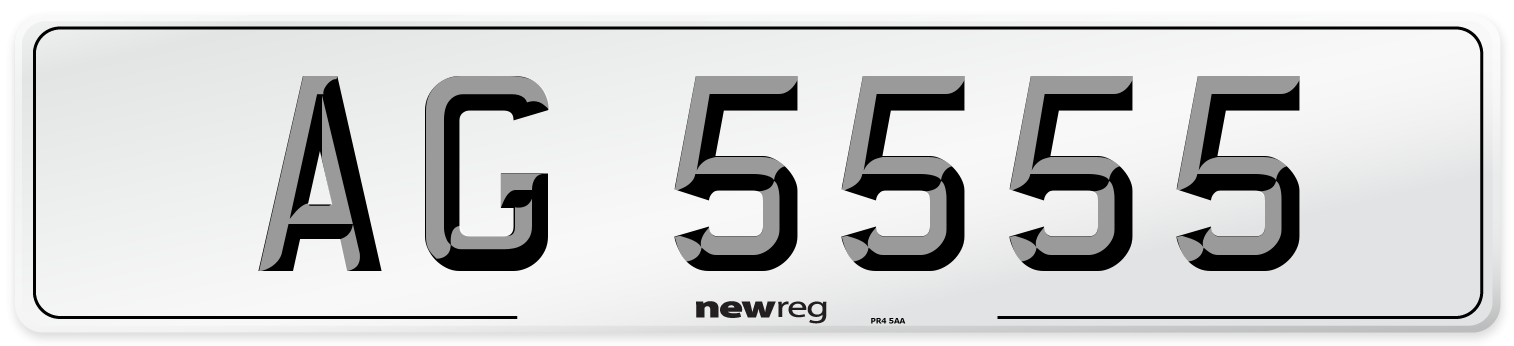 AG 5555 Front Number Plate