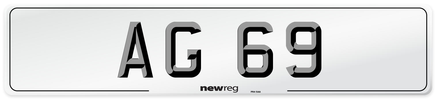 AG 69 Front Number Plate