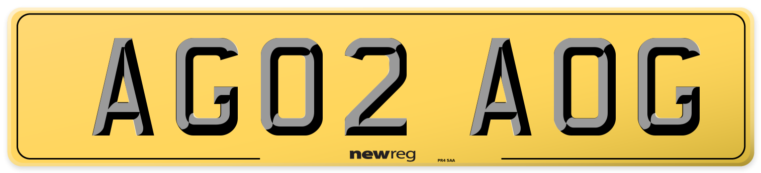 AG02 AOG Rear Number Plate