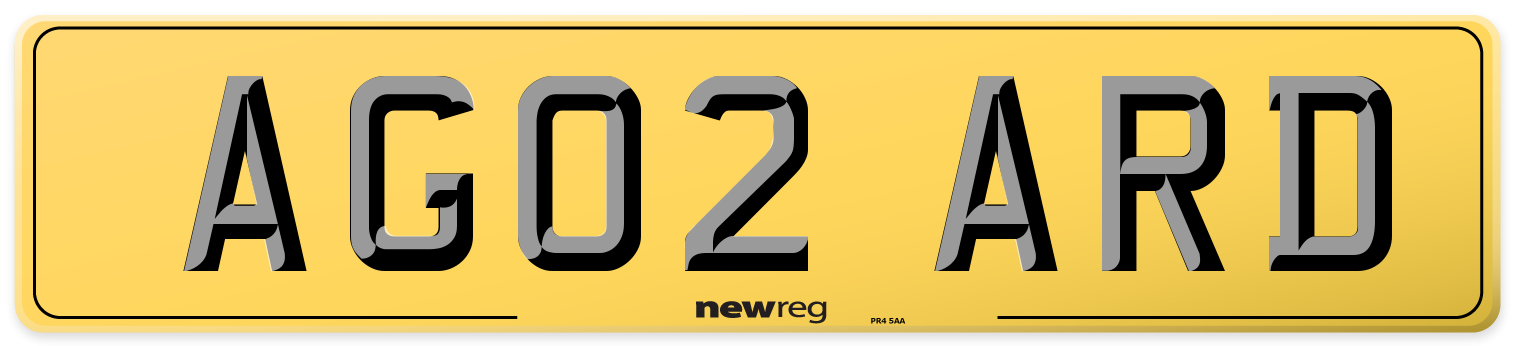 AG02 ARD Rear Number Plate