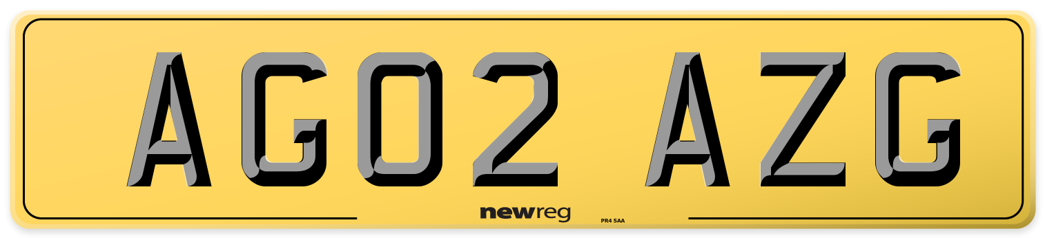 AG02 AZG Rear Number Plate