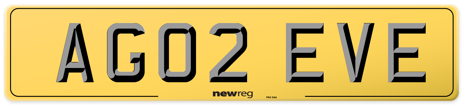 AG02 EVE Rear Number Plate