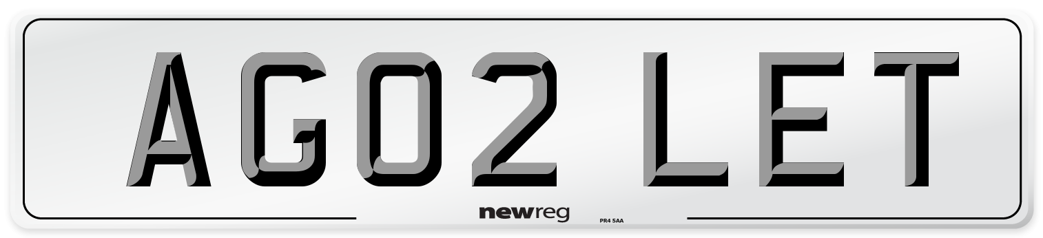 AG02 LET Front Number Plate