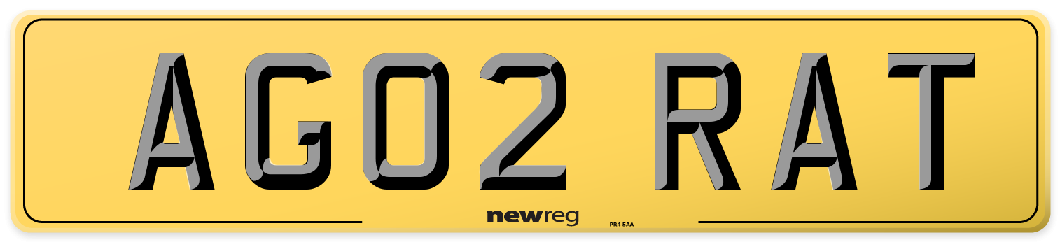AG02 RAT Rear Number Plate
