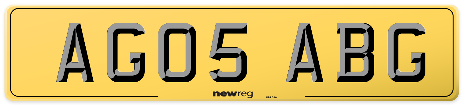 AG05 ABG Rear Number Plate