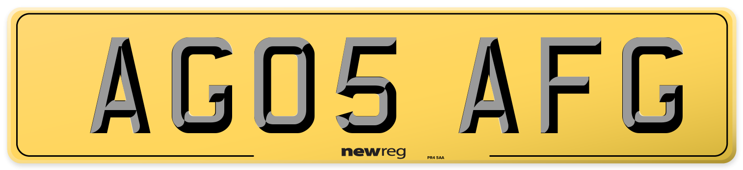 AG05 AFG Rear Number Plate