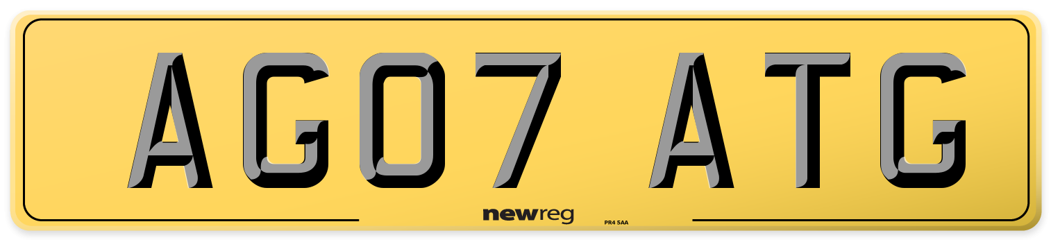 AG07 ATG Rear Number Plate