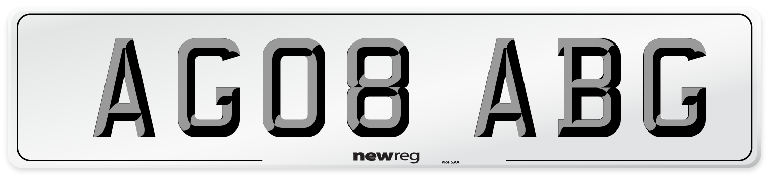 AG08 ABG Front Number Plate