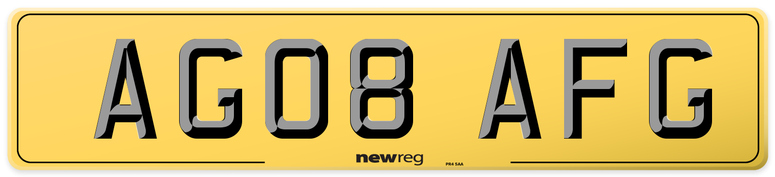 AG08 AFG Rear Number Plate