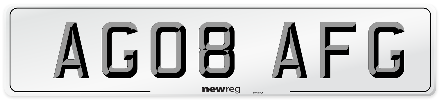 AG08 AFG Front Number Plate