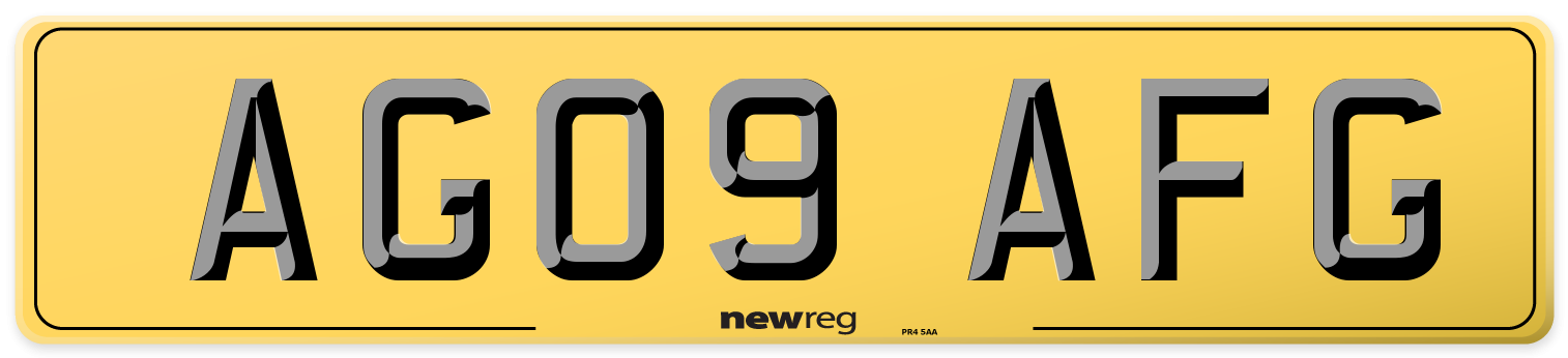 AG09 AFG Rear Number Plate