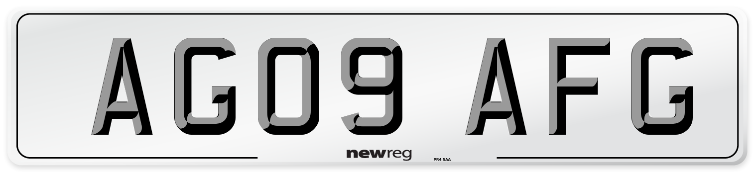AG09 AFG Front Number Plate