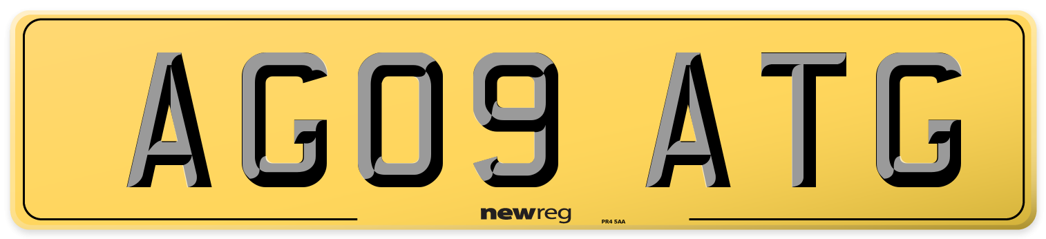 AG09 ATG Rear Number Plate