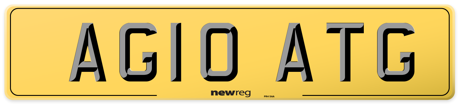 AG10 ATG Rear Number Plate