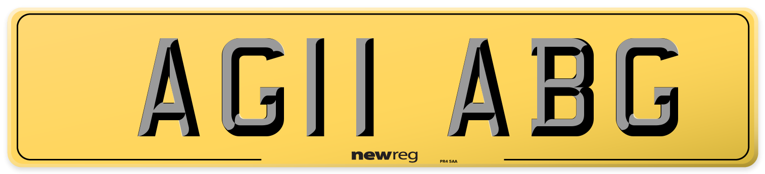 AG11 ABG Rear Number Plate