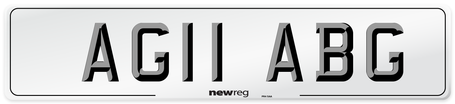AG11 ABG Front Number Plate