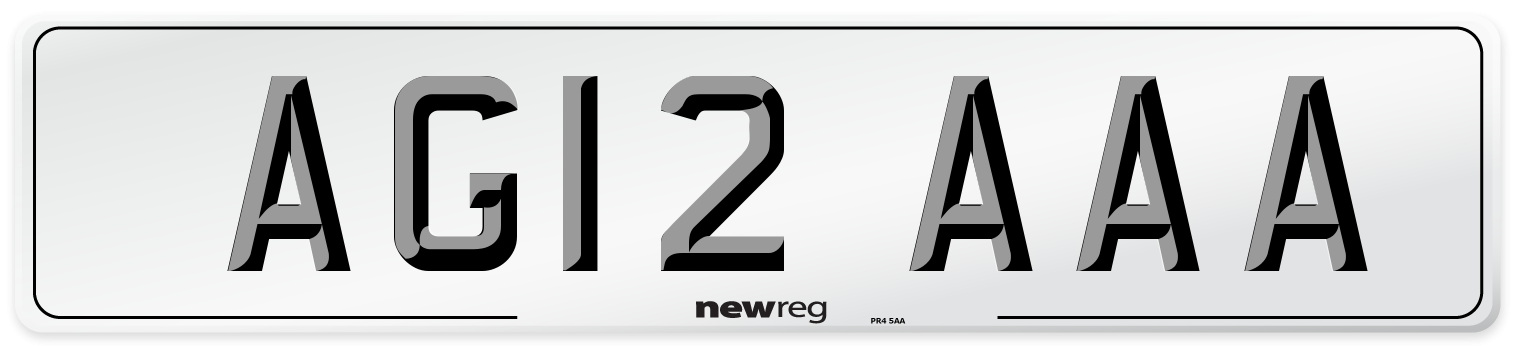 AG12 AAA Front Number Plate