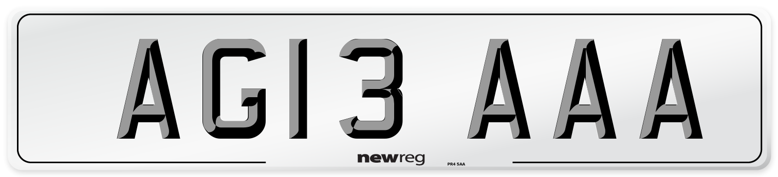 AG13 AAA Front Number Plate