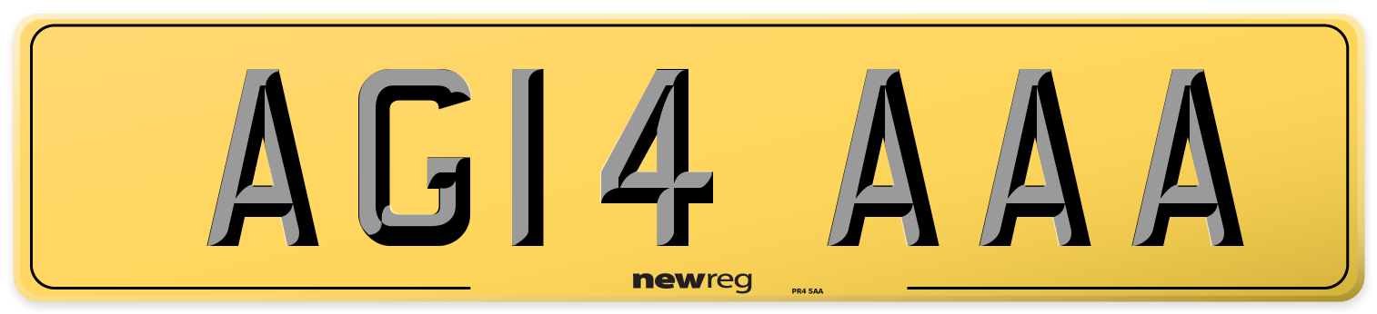 AG14 AAA Rear Number Plate