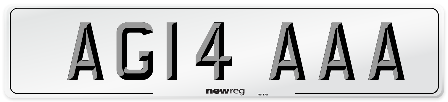 AG14 AAA Front Number Plate