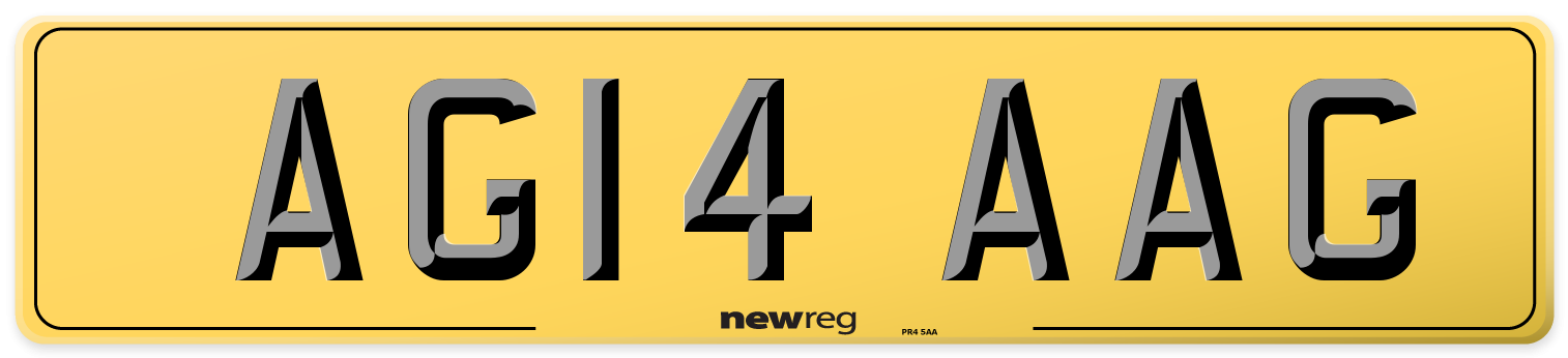 AG14 AAG Rear Number Plate