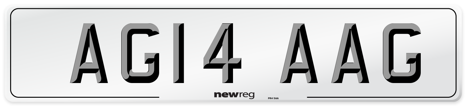 AG14 AAG Front Number Plate