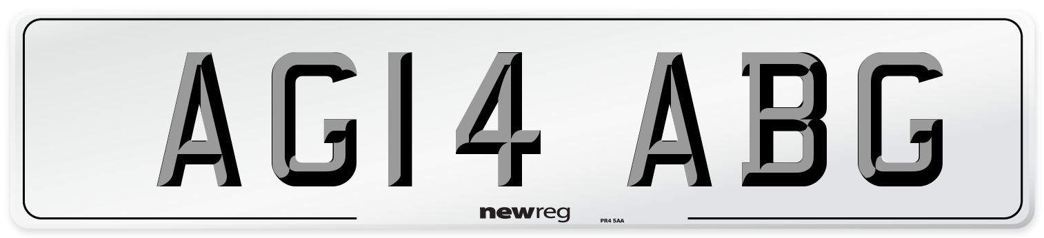 AG14 ABG Front Number Plate