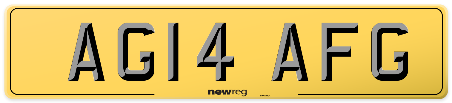 AG14 AFG Rear Number Plate