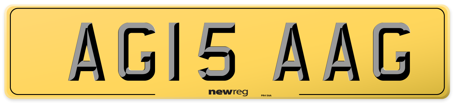 AG15 AAG Rear Number Plate