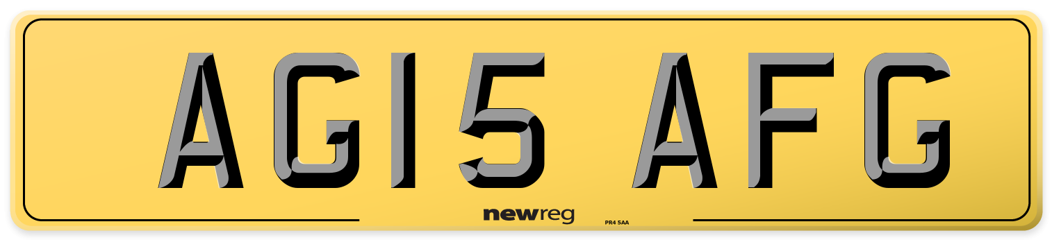 AG15 AFG Rear Number Plate