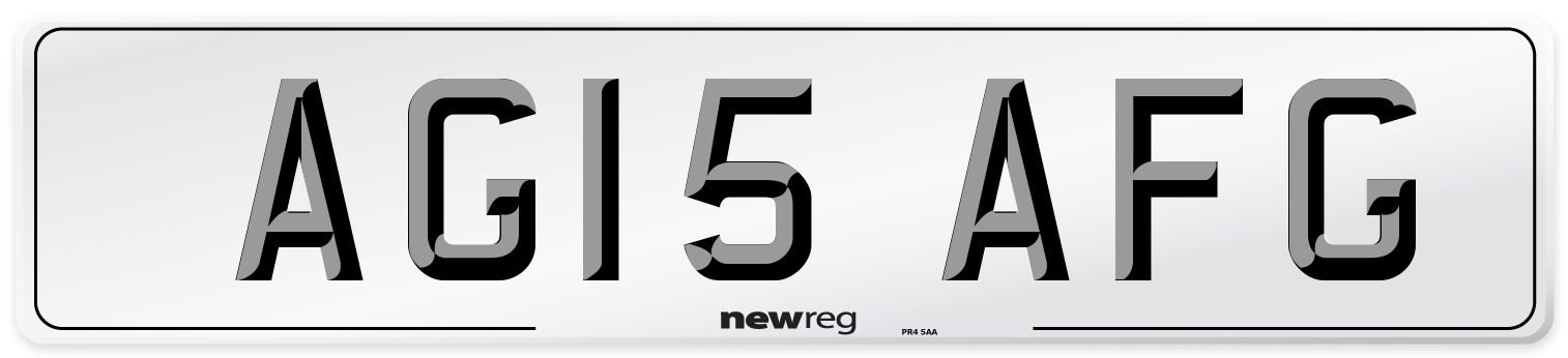 AG15 AFG Front Number Plate