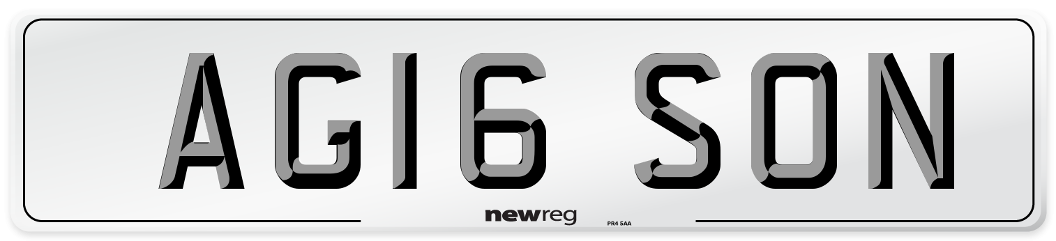 AG16 SON Front Number Plate