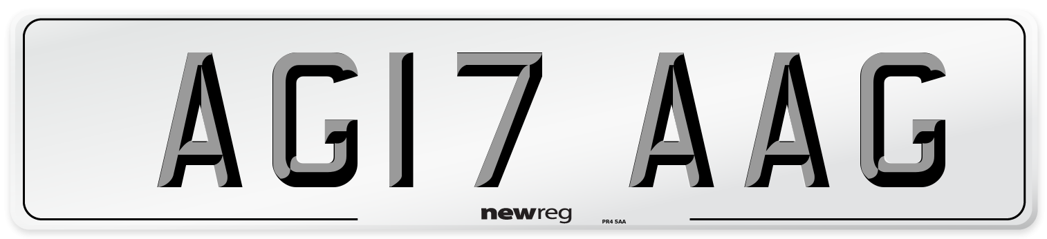 AG17 AAG Front Number Plate