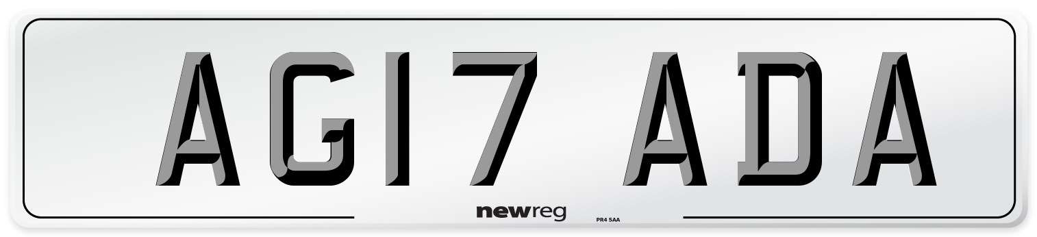 AG17 ADA Front Number Plate