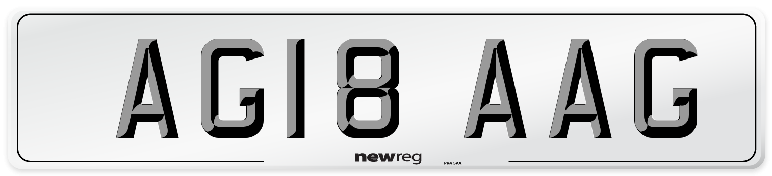 AG18 AAG Front Number Plate