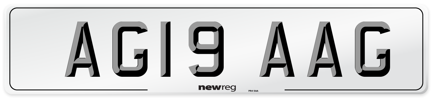 AG19 AAG Front Number Plate