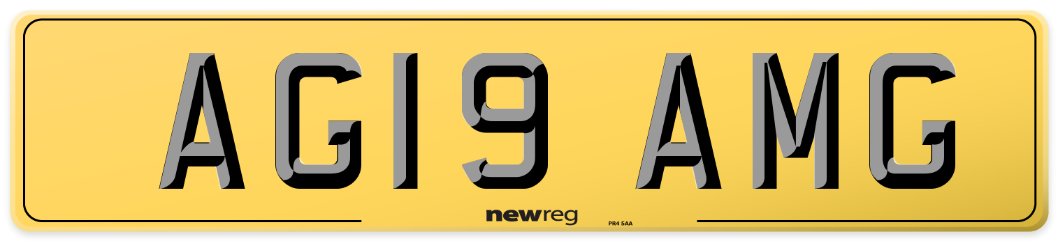 AG19 AMG Rear Number Plate