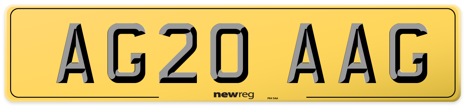 AG20 AAG Rear Number Plate