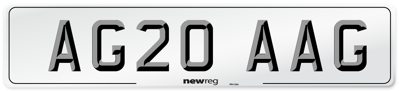 AG20 AAG Front Number Plate