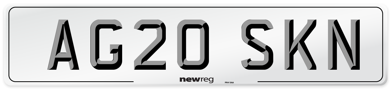 AG20 SKN Front Number Plate