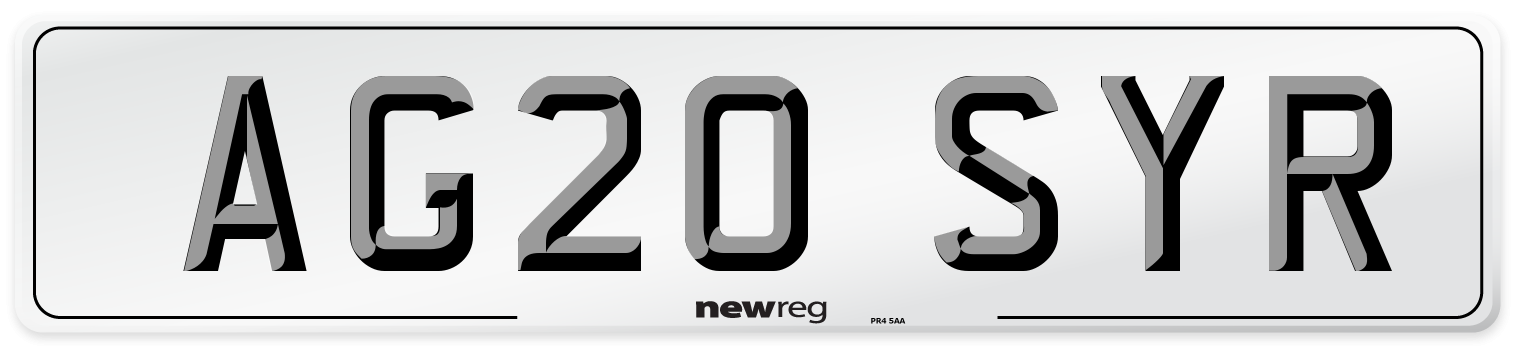 AG20 SYR Front Number Plate
