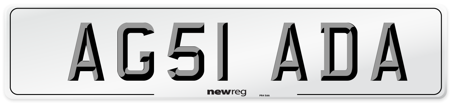 AG51 ADA Front Number Plate