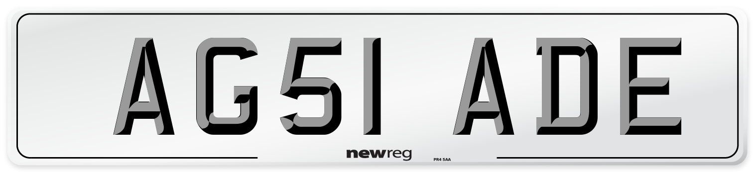 AG51 ADE Front Number Plate