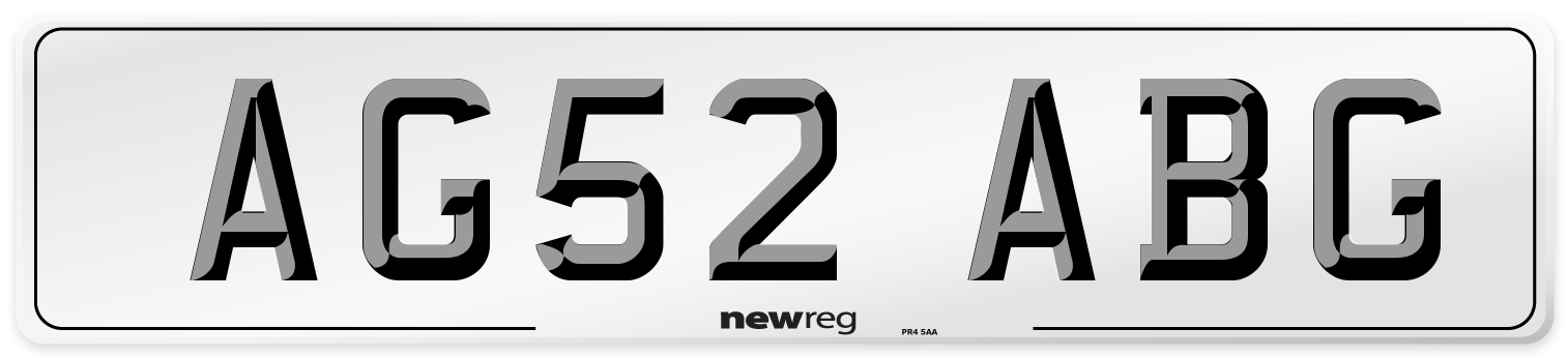 AG52 ABG Front Number Plate