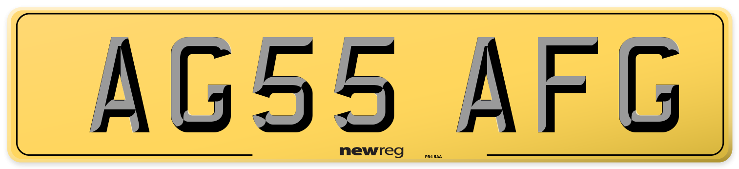 AG55 AFG Rear Number Plate