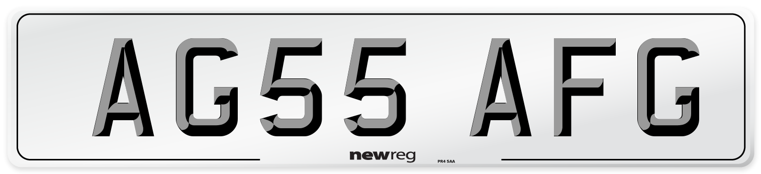 AG55 AFG Front Number Plate