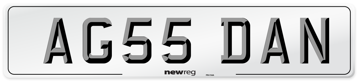 AG55 DAN Front Number Plate